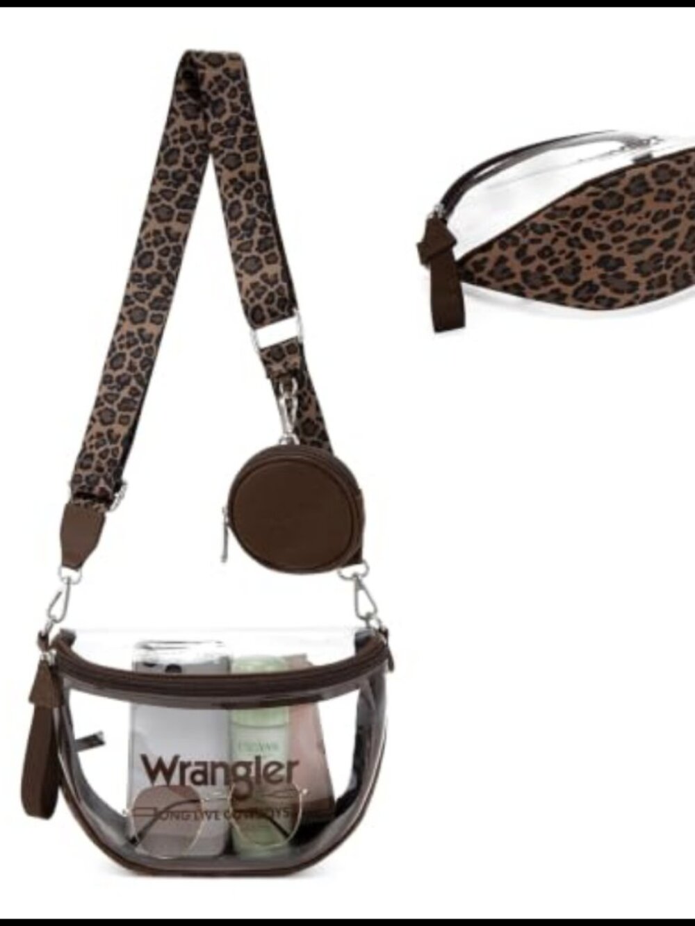 Clear PVC Waist Pack Crossbody Bag Stadium Approved Transparent